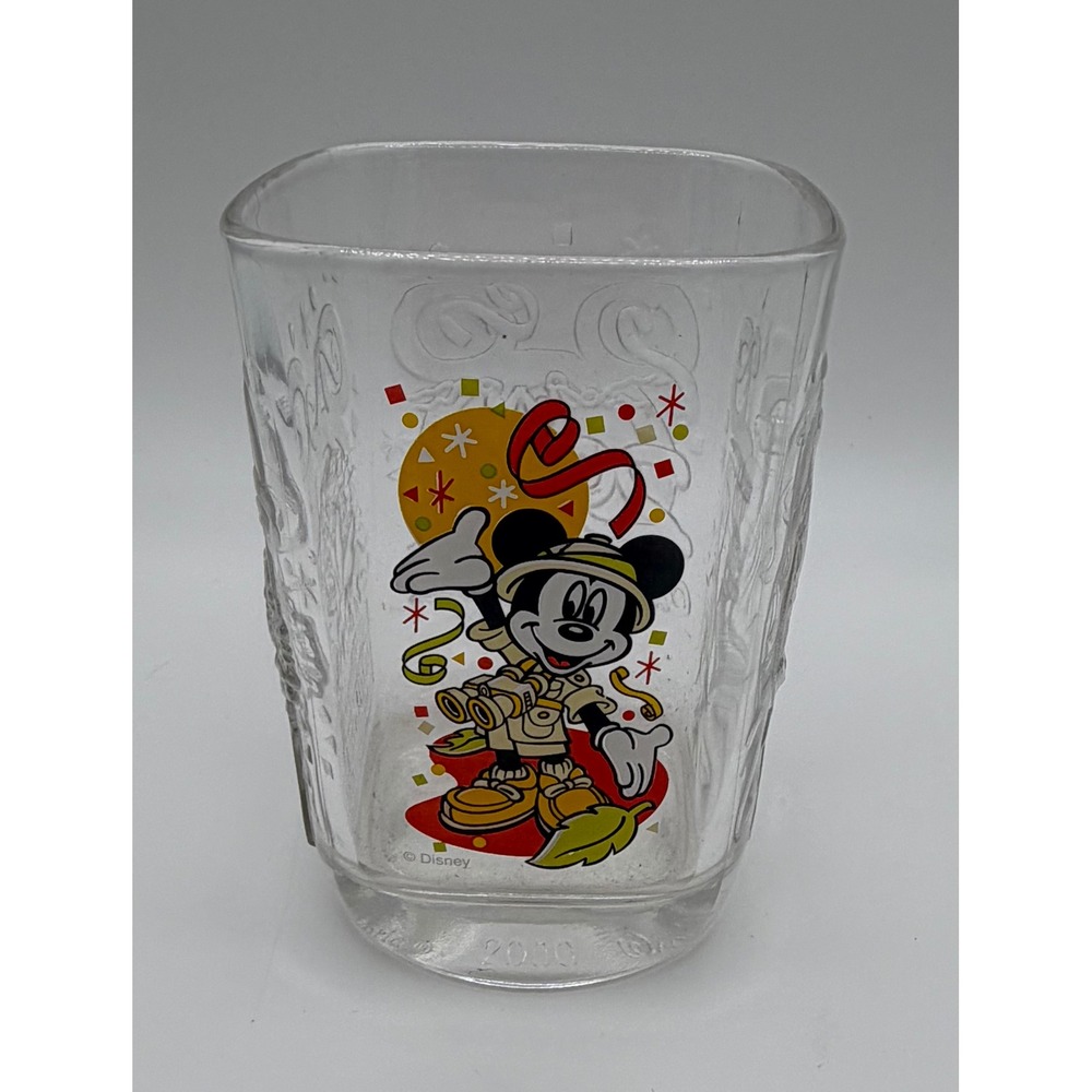 Disney World‎ 2000 McDonald's Glass Safari Mickey Mouse Souvenir Tumbler Clear